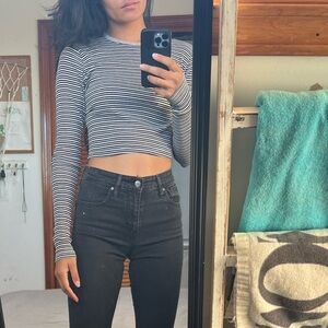 Brandy Melville Striped long Sleeve crop